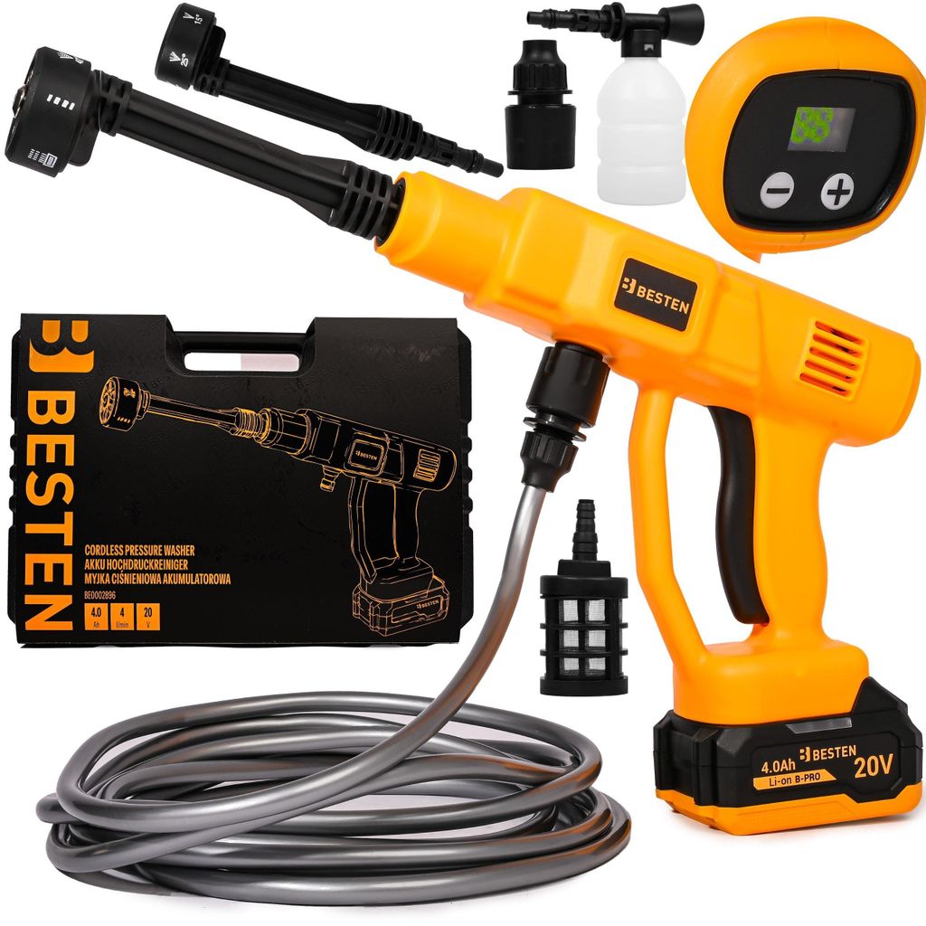 BESTEN 20V 20 bar 240 l/h 2x4Ah B-PRO akumulátorová tlaková Obrázok produktu 