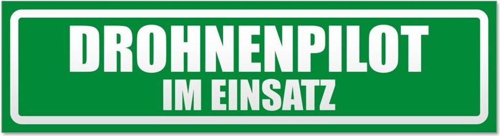 Kiwistar Drohnenpilot Im Einsatz invertiert Magnetschild Schild magnetisch - 30cm Grün - Magnetfolie für Auto PKW Kfz