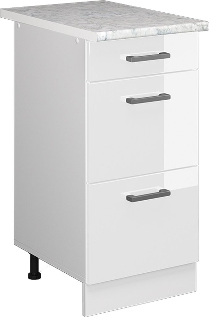 Küchenunterschrank Vicco R-Line Weiß Hochglanz 40 cm mit Produktbild 