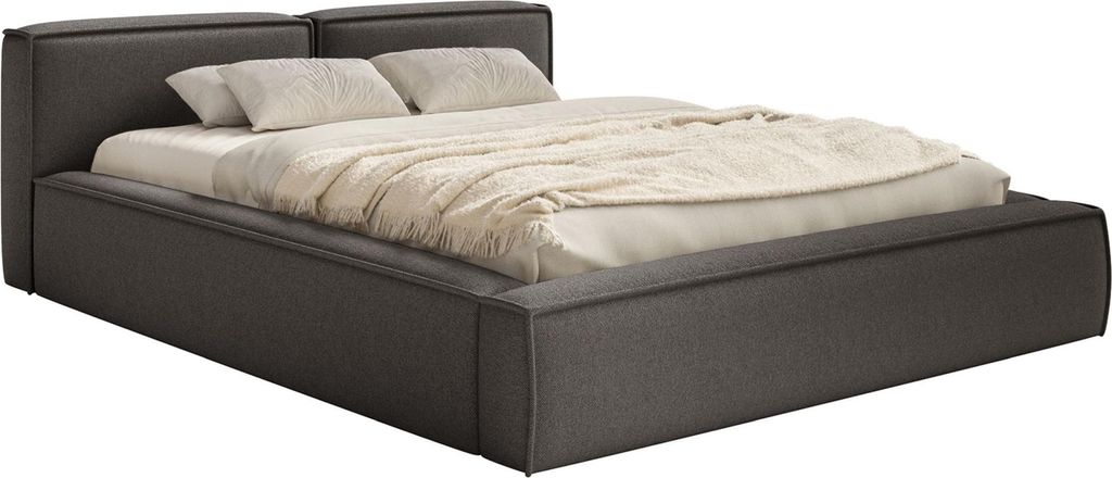 Selsey Tilves Slim – Polsterbett 180x200 mit Bettkasten und Lattenrost, Chenille, grafitgrau
