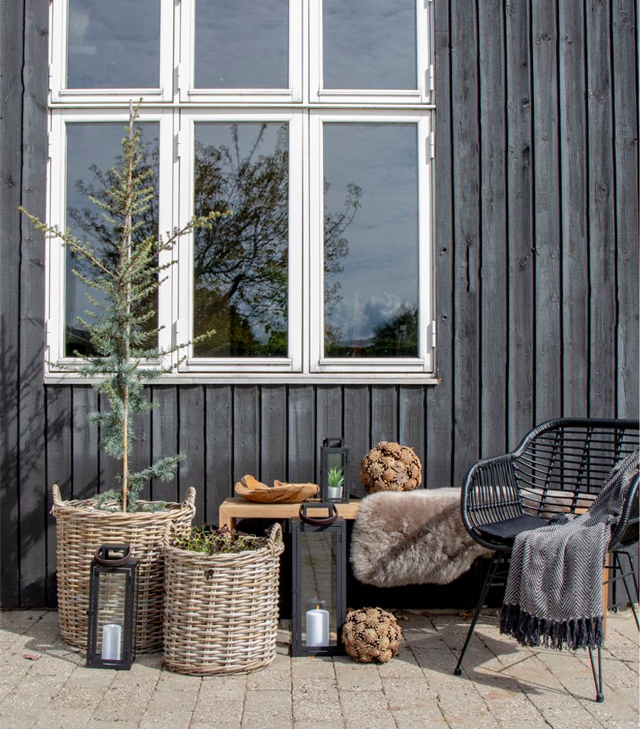 House Nordic Körbe Indo Set 2 runde Körbe aus Kubu-Rattan Produktbild 3
