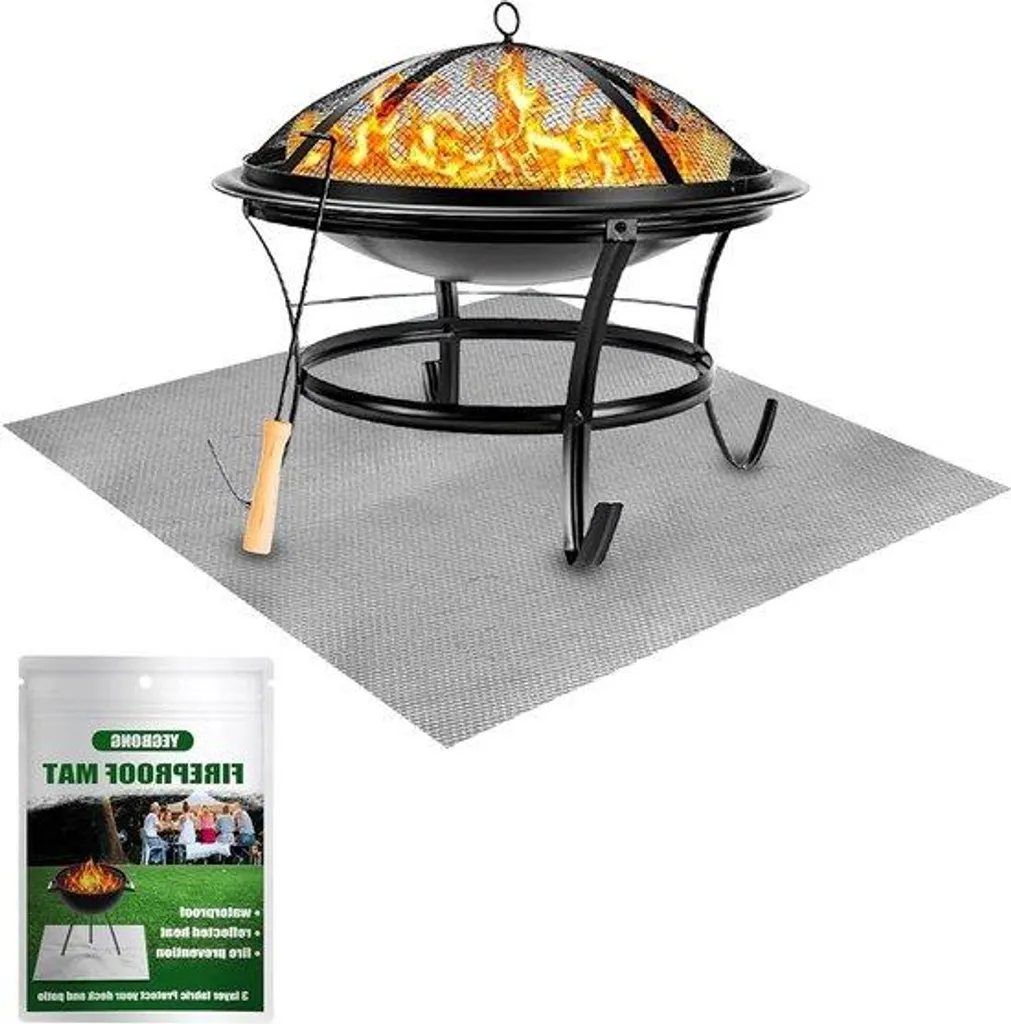 Tapis de Barbecue en Fibre de Verre et Aluminium 81 cm Haute Protection
