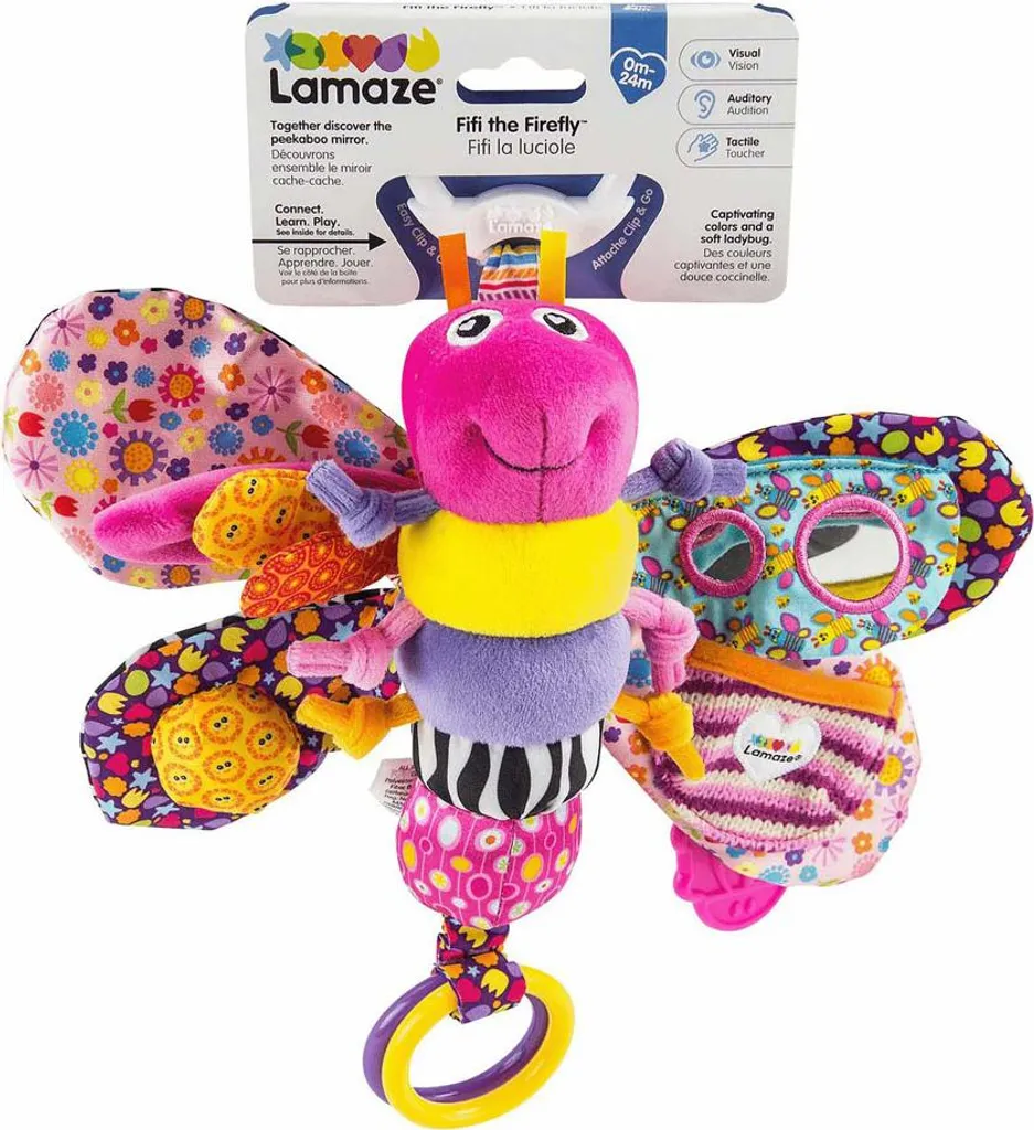 Hochet d'Éveil en Peluche Multicolore pour Bébé avec Anneau Dentition