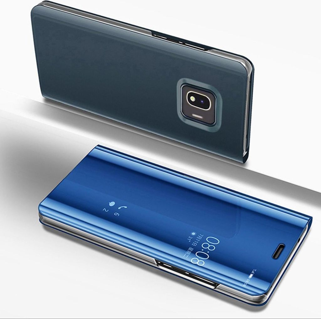 Handyhülle für Samsung Galaxy J4 Smart Cover Schutzhülle Clear View Case Blau