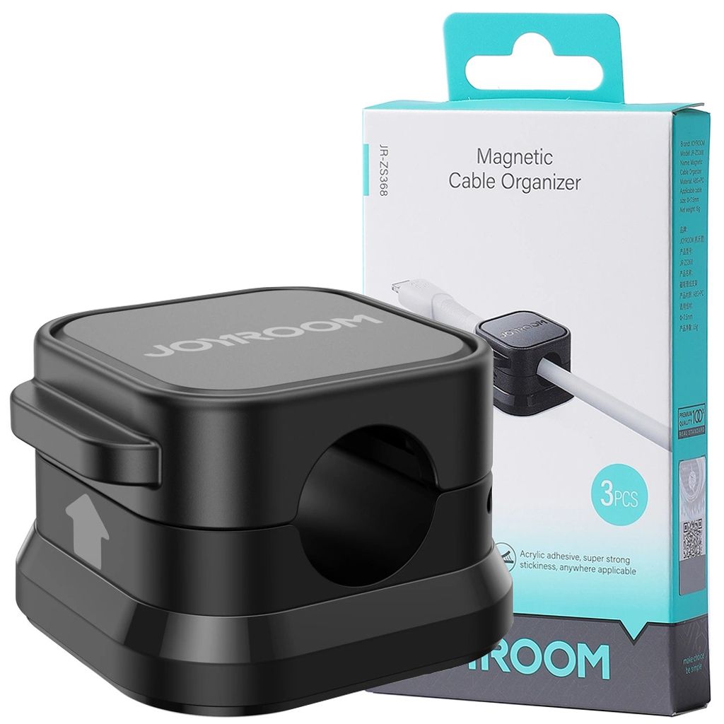 Organizer Do Kabli Joyroom Jr-Zs368 Magnetyczny - Czarny (3 Zdjęcie produktu 