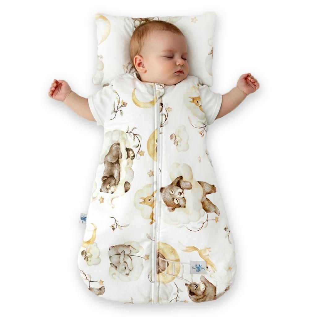BlueKitty Schlafsack aus Baumwolle / Pucksack, Schlafsack für Kleinkind, Strampelsack - Sommer/Winter - 80 cm