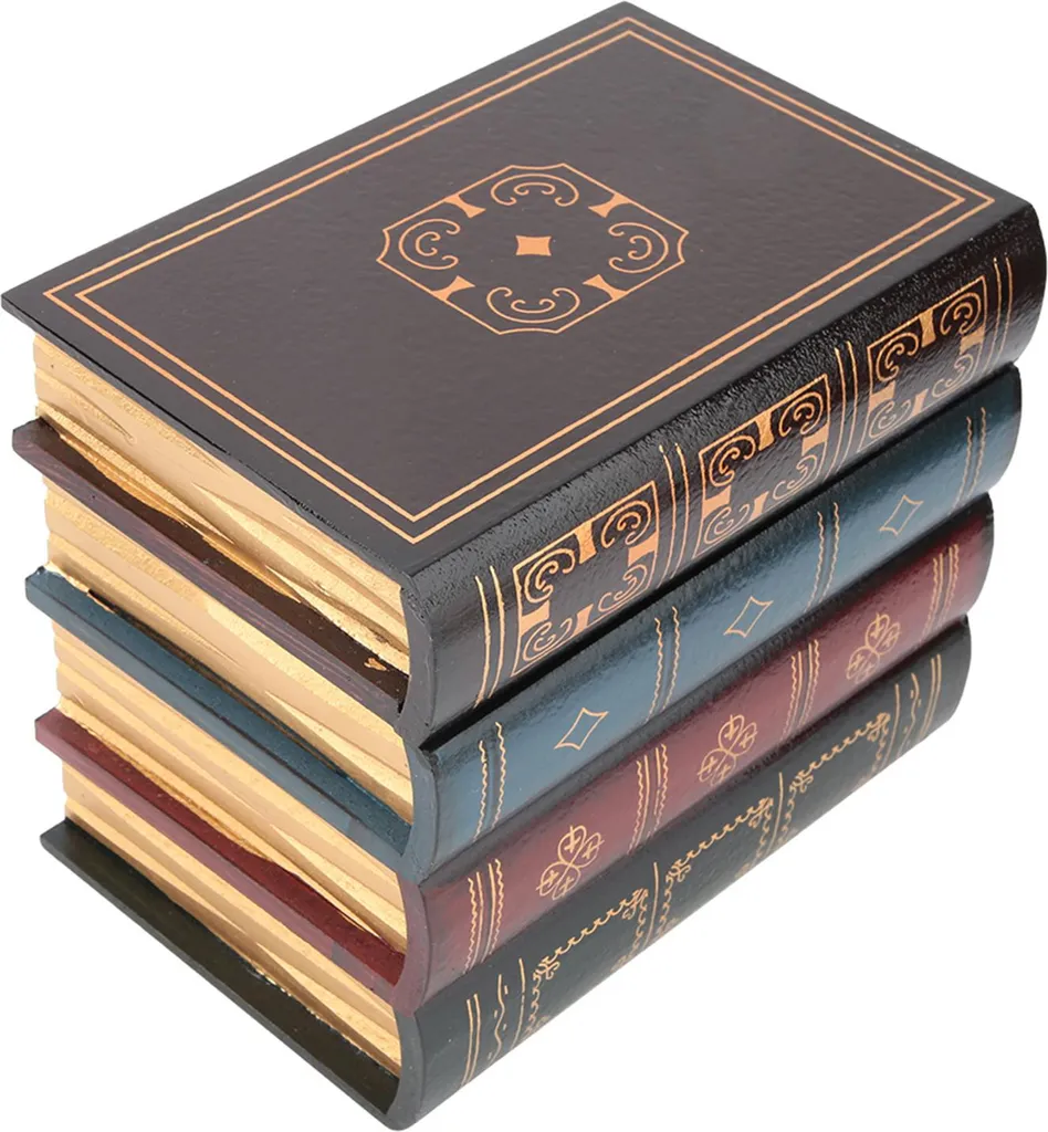 Boîte de rangement livre rétro en bois décorative style européen n° 2
