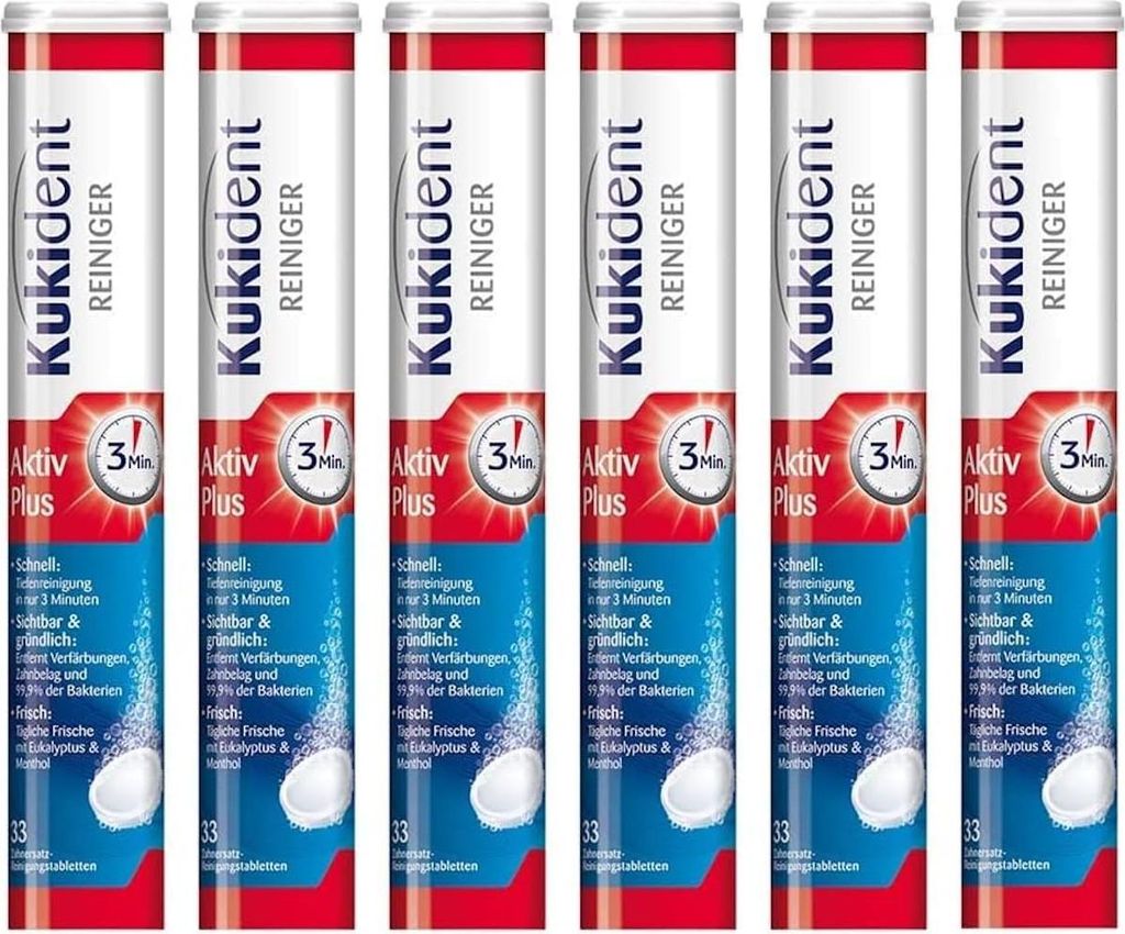 Kukident Aktiv Plus 6 x 33 Stück Produktbild 