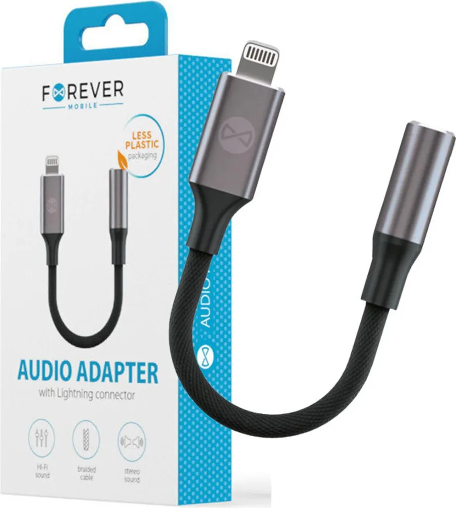 Adattatore Jack per iPhone Forever - Suono Cristallino e Stile Nero - 3