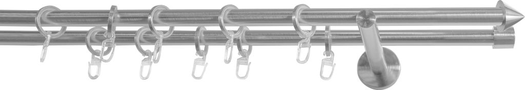 SN Deco - Stilgarnitur Nizza, 19 mm, 2-Lauf, edelstahl optik, 200 cm
