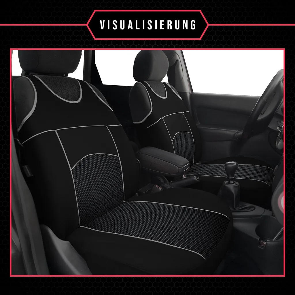 Offerta Coprisedili Honda Accord | Set 1+1 Nero Universali Auto - 6