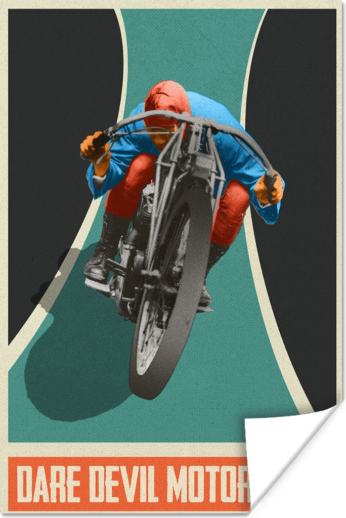 MuchoWow Poster Mancave - Motorrad - Vintage - Zitate 60x90 cm - Wanddekoration