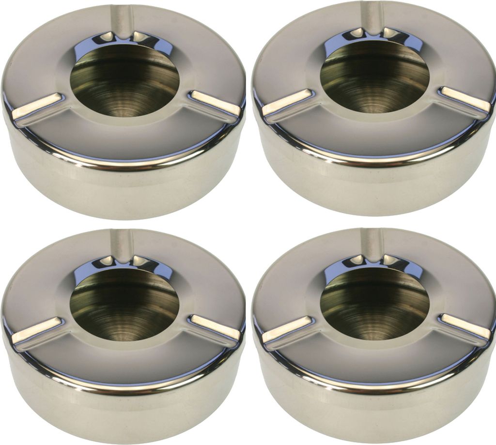 4x Aschenbecher Edelstahl Gastroaschenbecher Produktbild 