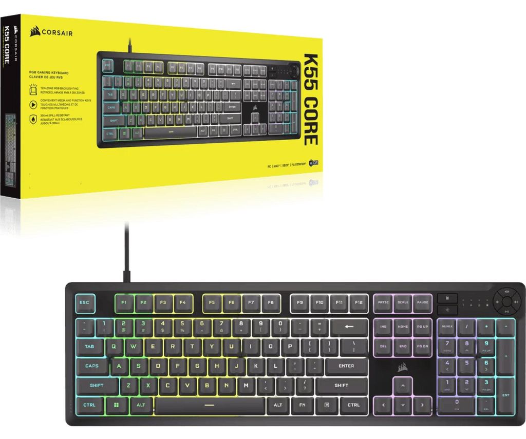Corsair K55 Core RGB (DE)grau Produktbild 
