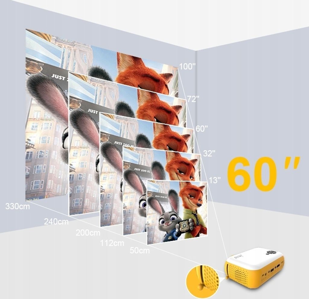PRENOSNÝ PROJEKTOR MINI LED PROJEKTOR FULL HD 1080p USB Obrázok produktu 4