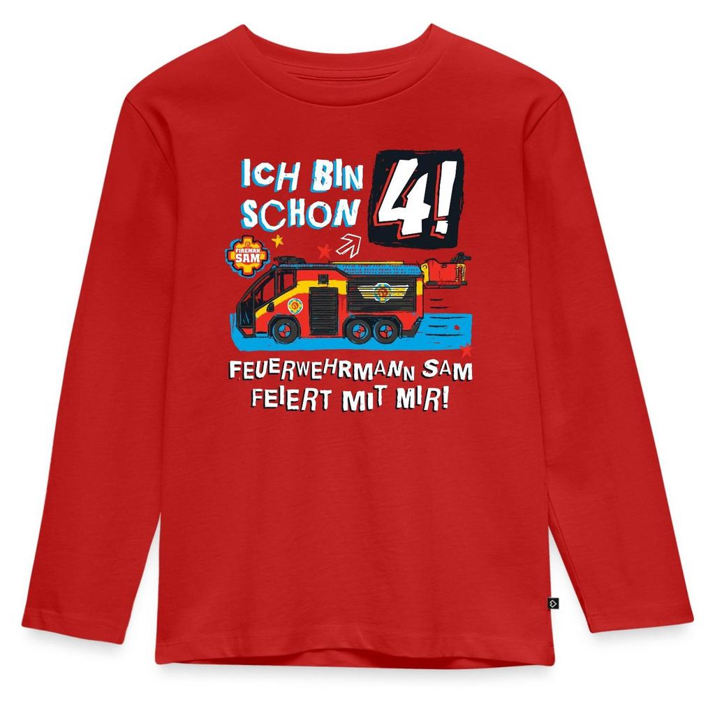 Spreadshirt Feuerwehrmann Sam Geburtstagsdesign 4 Jahre Produktbild 