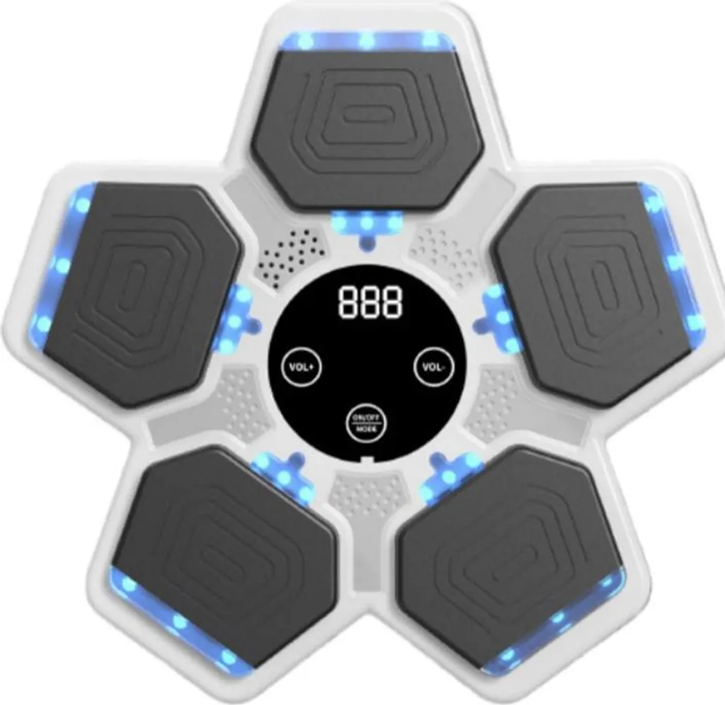 Machine Boxe Bluetooth avec Vitesse Réglable et Cibles Lumineuses Blanches