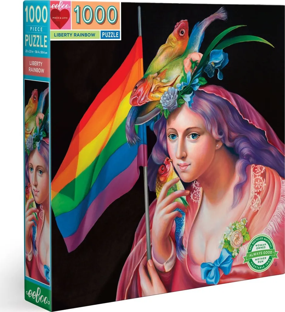Puzzle eeBoo Arc-en-ciel 1000 pièces : carton recyclé et couleurs vives