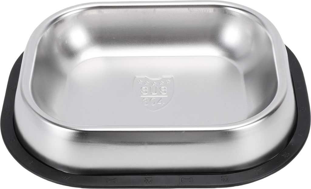 Hundenapf aus Edelstahl, Metall- und Wassernapf für Katzen, rutschfeste Platte für die tägliche Fütterung von Haustieren, klein, 25,5 x 19,5 cm