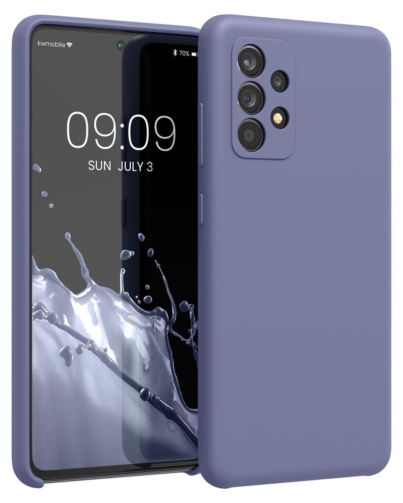 kwmobile Handyhülle für Samsung Galaxy A52 / A52 5G / A52s 5G Hülle - Case Silikon - Kabelloses Laden - Schutzhülle Cover in Lavendelgrau