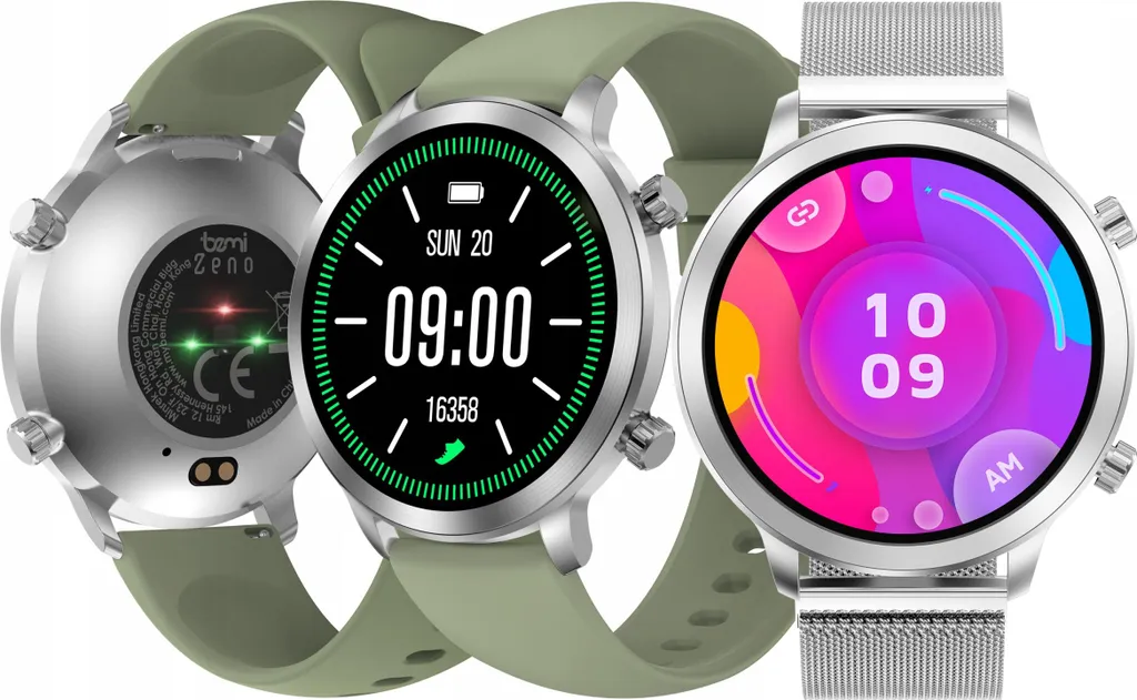 Smartwatch Bemi Zeno Écran AMOLED Argent - Montre Intelligente IA