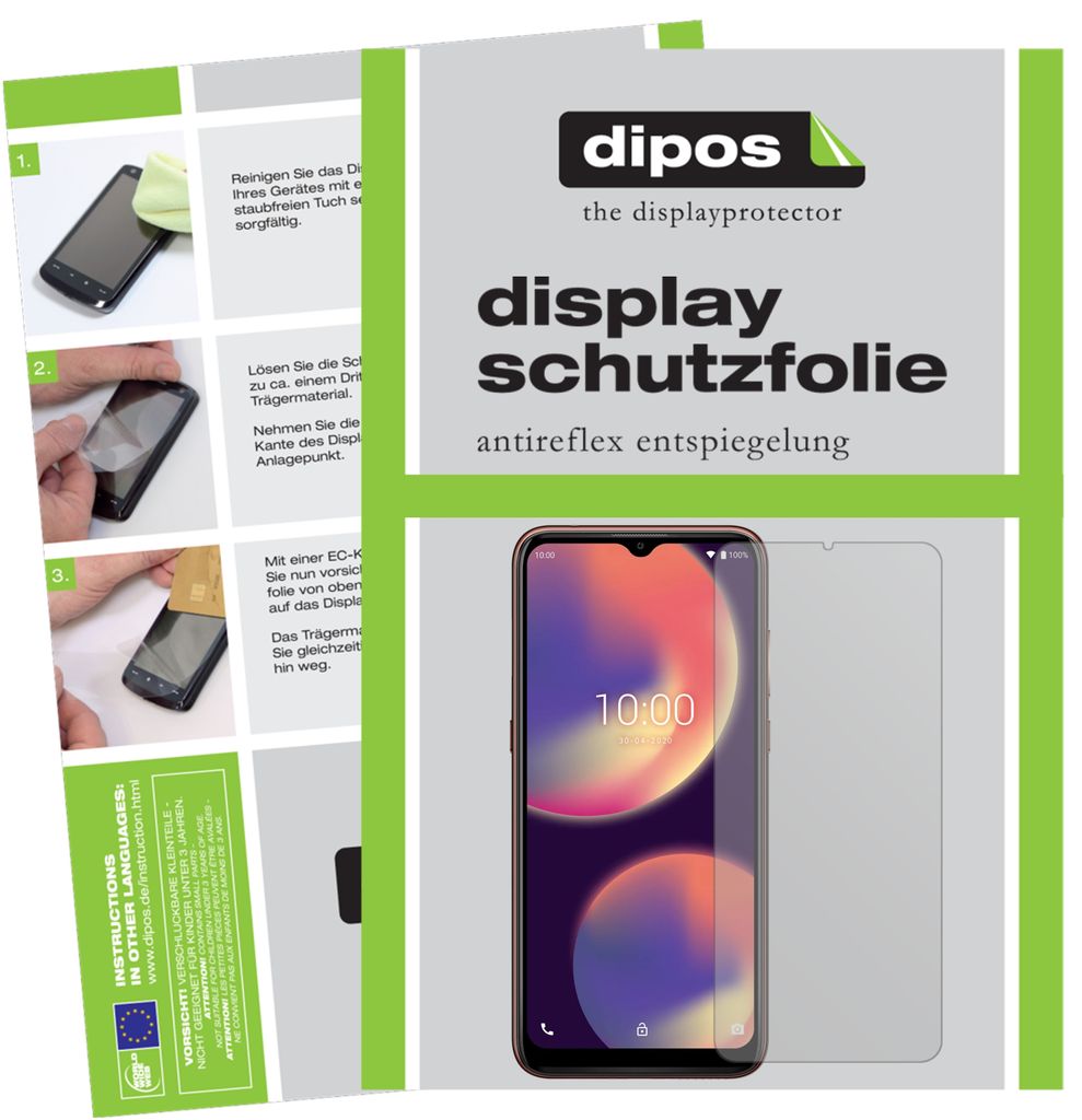 2x Schutzfolie für Wiko View 4 matt Displayschutzfolie Folie Display Schutz dipos