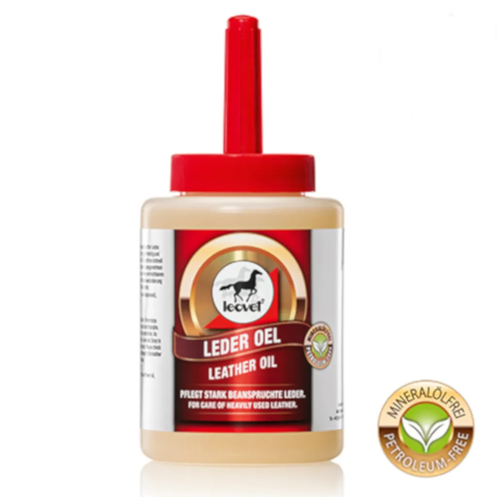 Leovet Olio per Cuoio 450ml con Pennello: Nutriente Naturale per Selleria