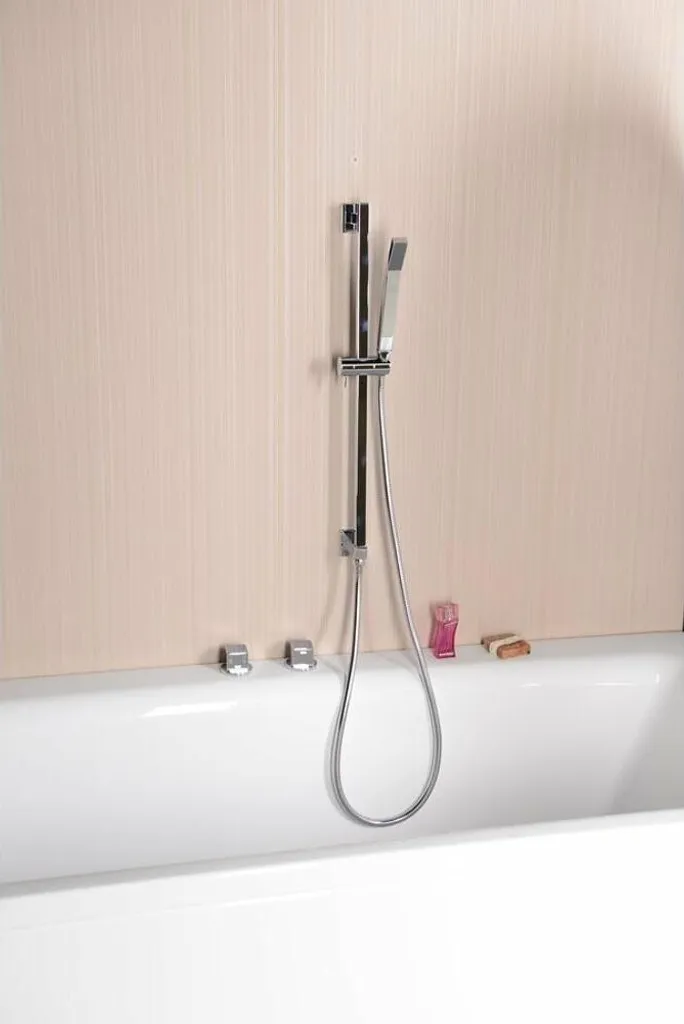Barre de douche chromée 600 mm Nancy Sapho 1202-04 avec sortie d'eau - 4