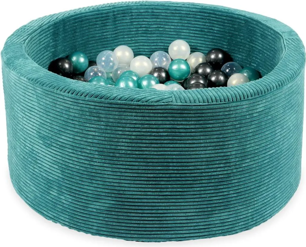 Bac à balles en velours turquoise 90x40 pour chambre d'enfant et éveil