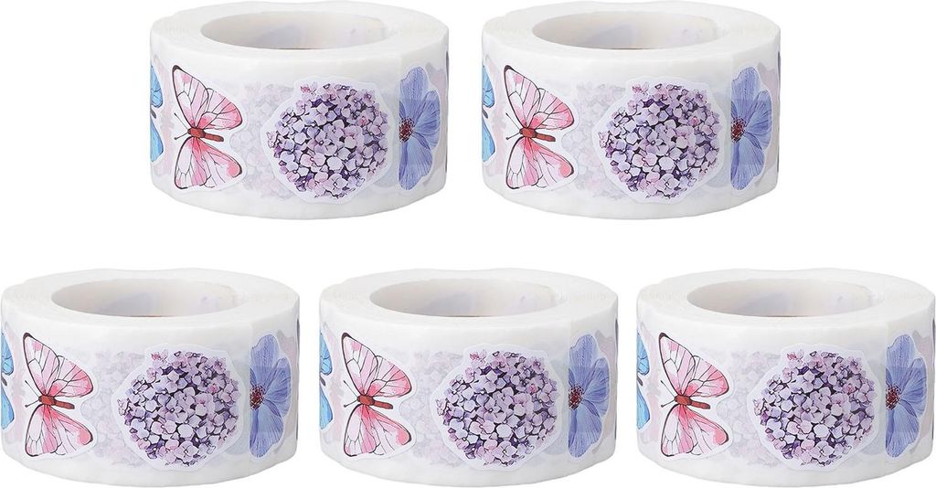 2500Pcs Blume Aufkleber Kinder Erwachsene niedlich 8 Stile 1in kleinen Frühling florale Aufkleber Roll Klassenzimmer Belohnungen Scrapbooking Hand...