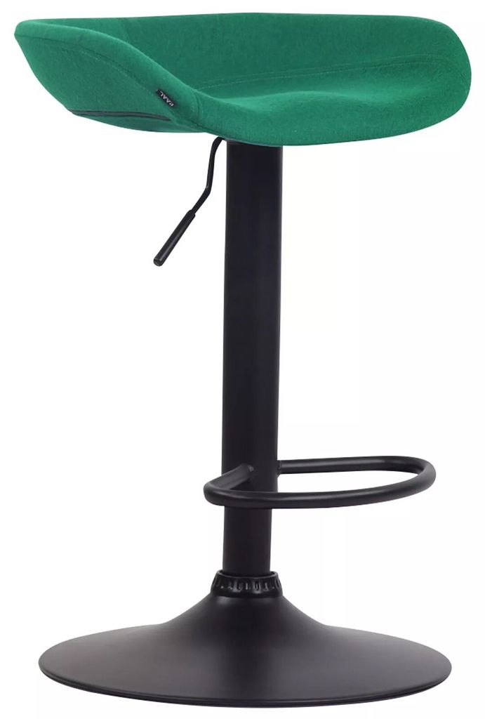 In And OutdoorMatch Barhocker Howell - Grün - Modernes Design - Sitzschale aus Filz - Schwarz - Für Küche und Bar - Fußstütze - Gepolsterte Si...