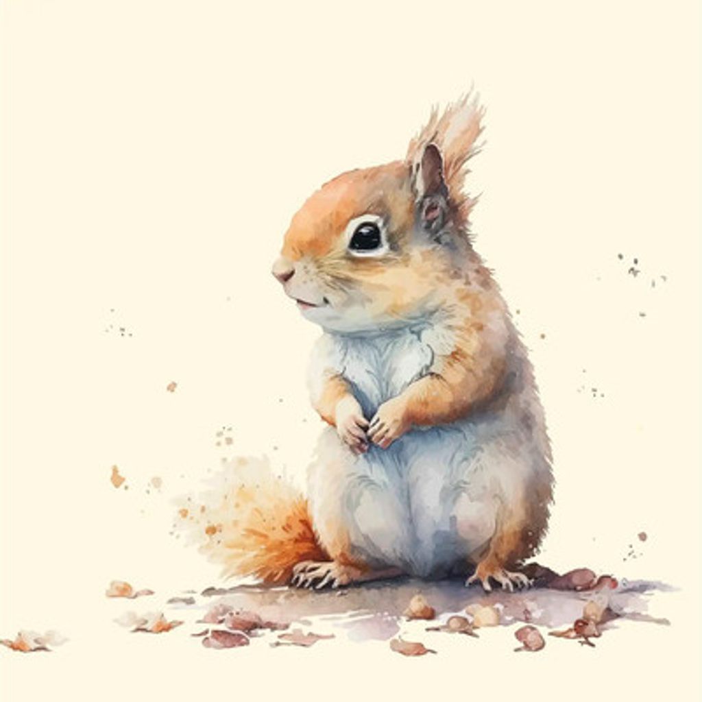 Leinwandbild Little Squirrel 30x30 cm