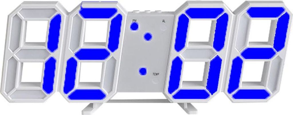 Intelligenter 3D-Digitalwecker, digitale Wanduhr, LED-LED-Elektronik-Wecker, Geschenkidee,blue