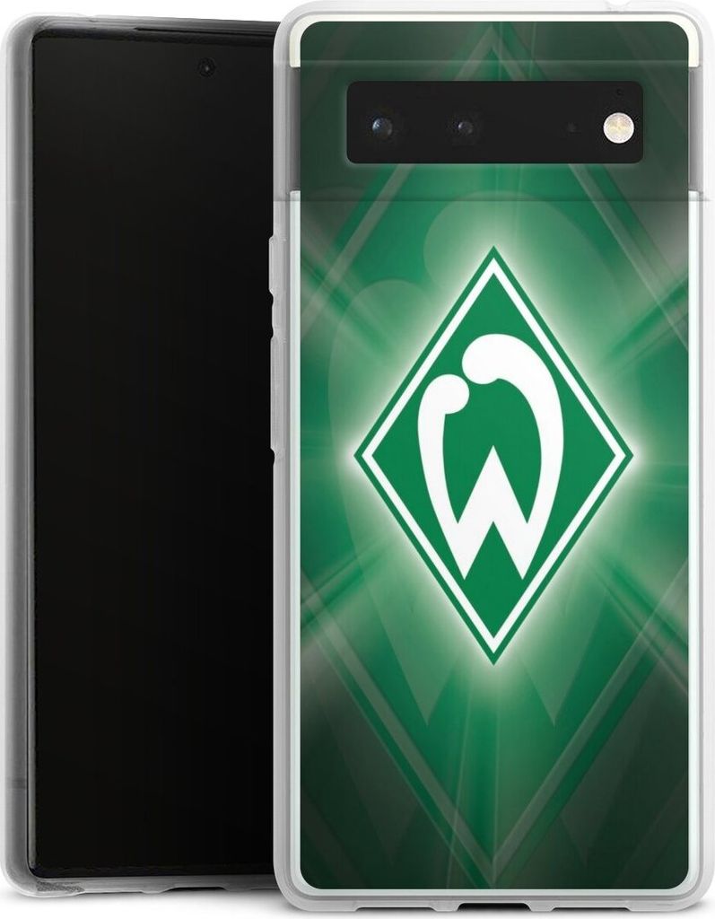 DeinDesign Handyhülle für Google Pixel 6 Silikon Hülle Case Smartphone Schutzhülle Offizielles Lizenzprodukt SV Werder Bremen Wappen