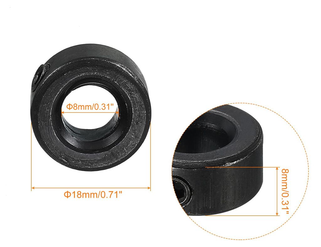 4 Pack Schachtbund Wellensicherungsring Stellringe 8mm Kohlenstoffstahl Set Stil Klemmen Halsketten Schwarz