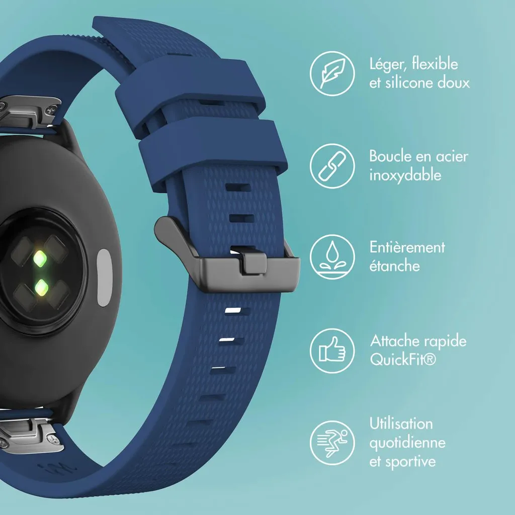 Cinturino Garmin imoshion QuickFit 22mm Silicone - Blu Scuro Endurance - 9