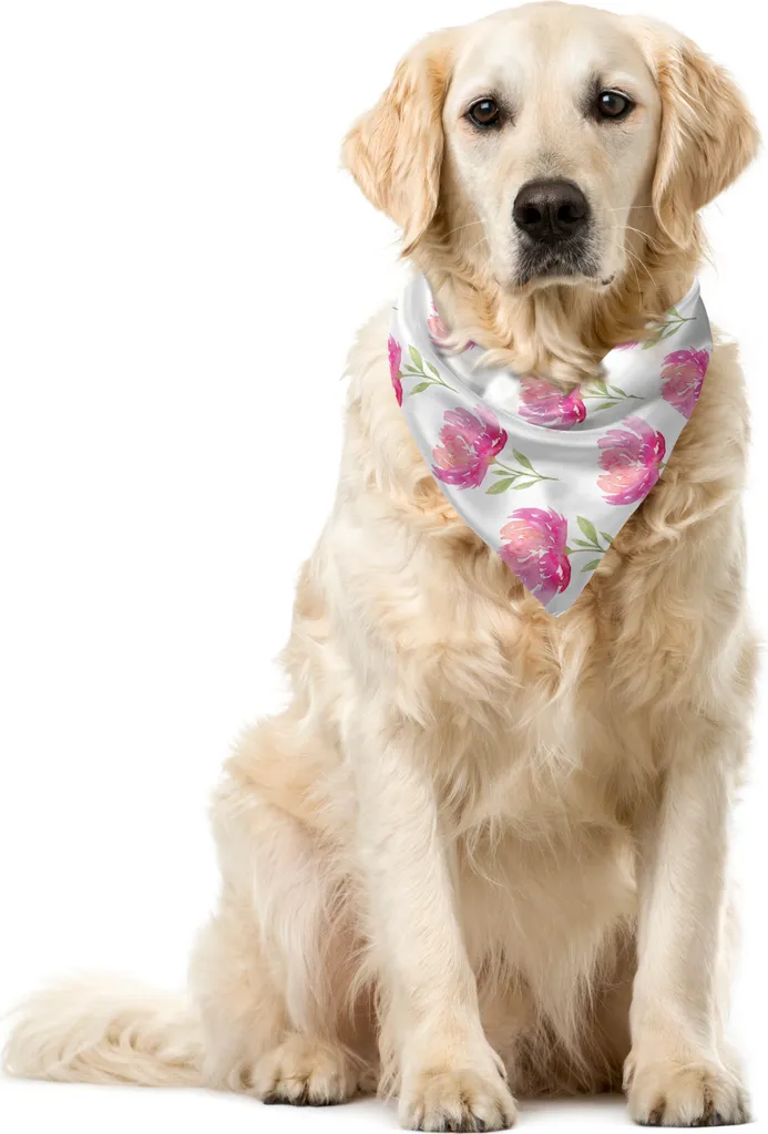 Bandana ABAKUHAUS Pet 55x55 - Design Peonie Rosa - Urban Style
