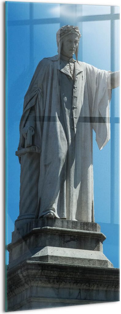 Designer Glasbild - Wandbild - Glas Bild - 50x125 cm - Denkmal Für Dante Alighieri Neapel
