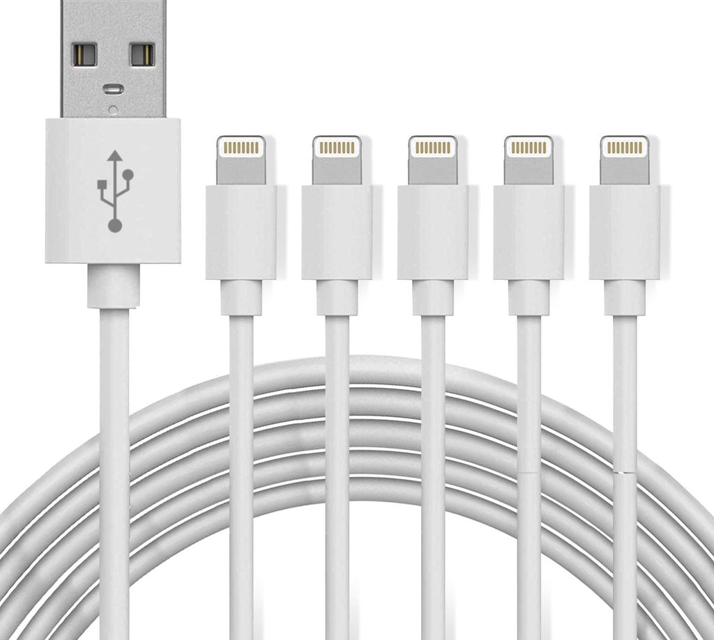 Ladekabel für iPhone Lightning 1M/2M – USB-A oder USB-C bis iPhone 14 – USB- A zu Lightning 1 Meter / 5 Pack