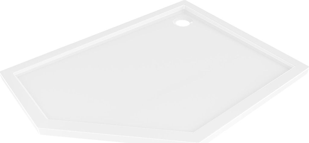 Mexen Flow Pentagonal-Duschwanne Slim rechts 90 x 80 cm, weiß glänzend - 46P108090R