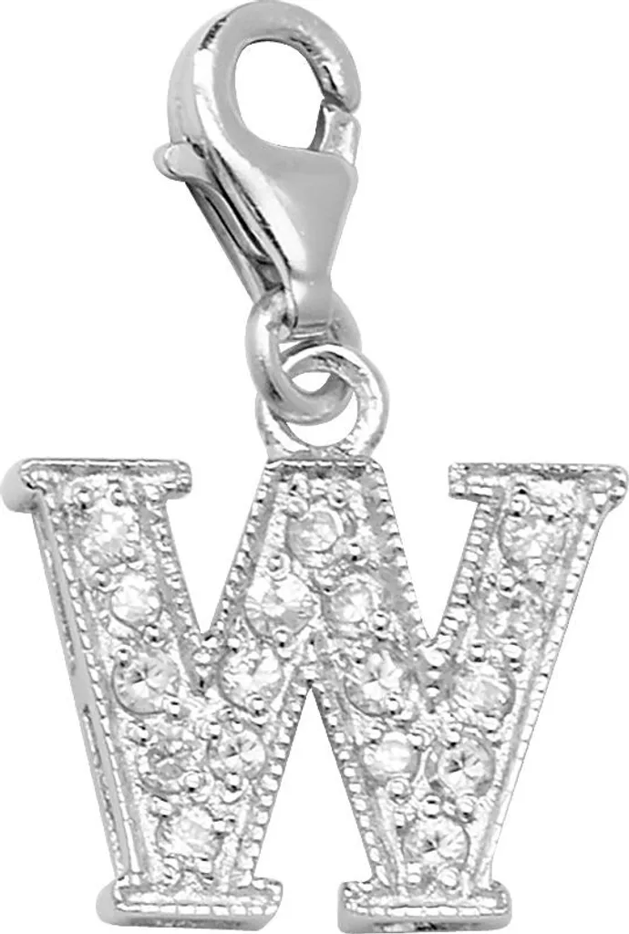 Pendentif Initiale Argent 925 Sertis d'Oxydes de Zirconium Éclat Diamant