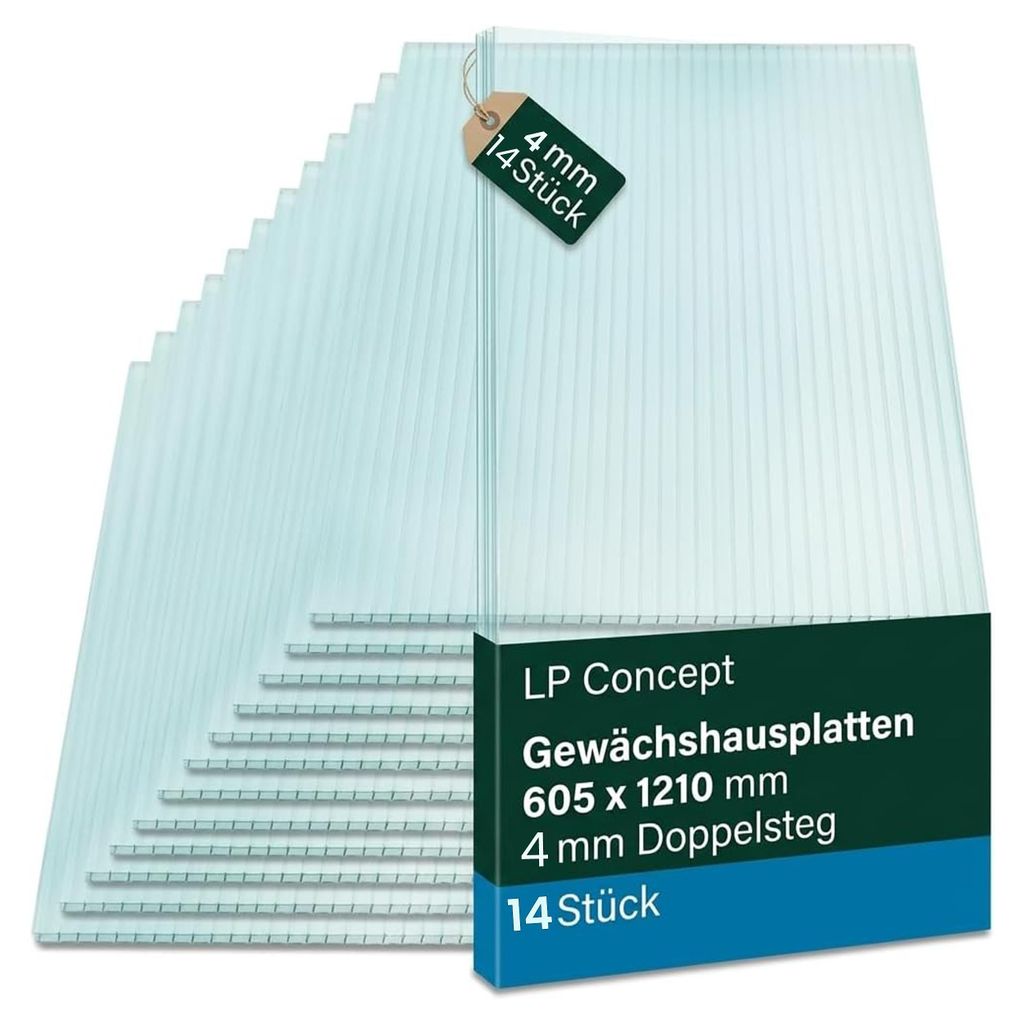 Gewächshausplatten 14 Stk. | Hohlkammerplatten Produktbild 