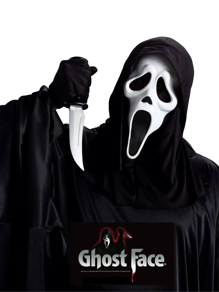 Original Ghost Face Scream Slayer Kit Maske mit Kapuze Handschuhe Messer