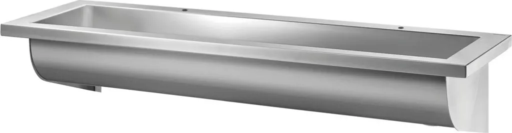 Auge de lavage inox 600mm Delabie CANAL avec évacuation à droite satinée