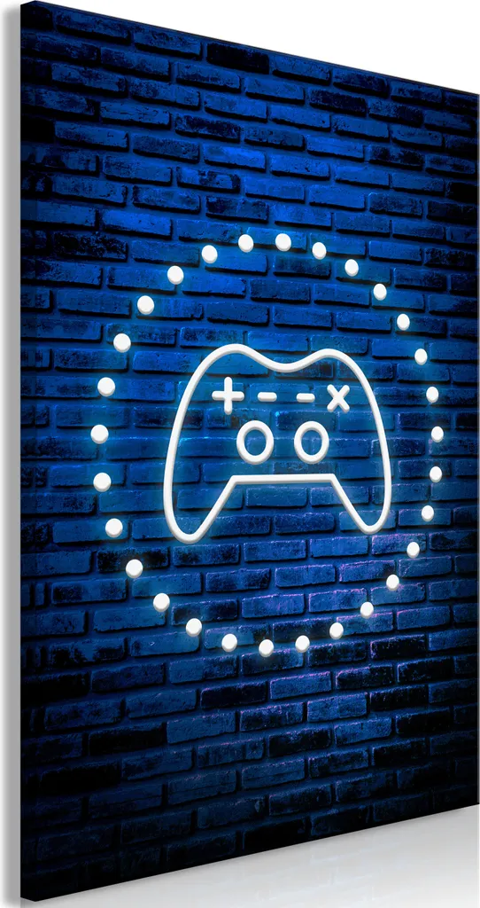 Quadro su Tela Neon Gamepad 80x120 cm - Street Art Moderna per Gamer