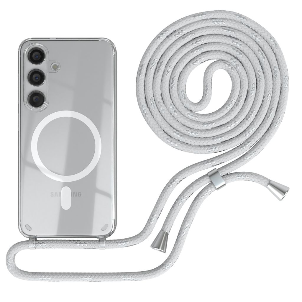 EAZY CASE - Handykette kompatibel mit Samsung Galaxy S24 Kette zum Umhängen Stoßfest Handyhülle für Galaxy S24 Silikon Hülle mit Band Handytas...