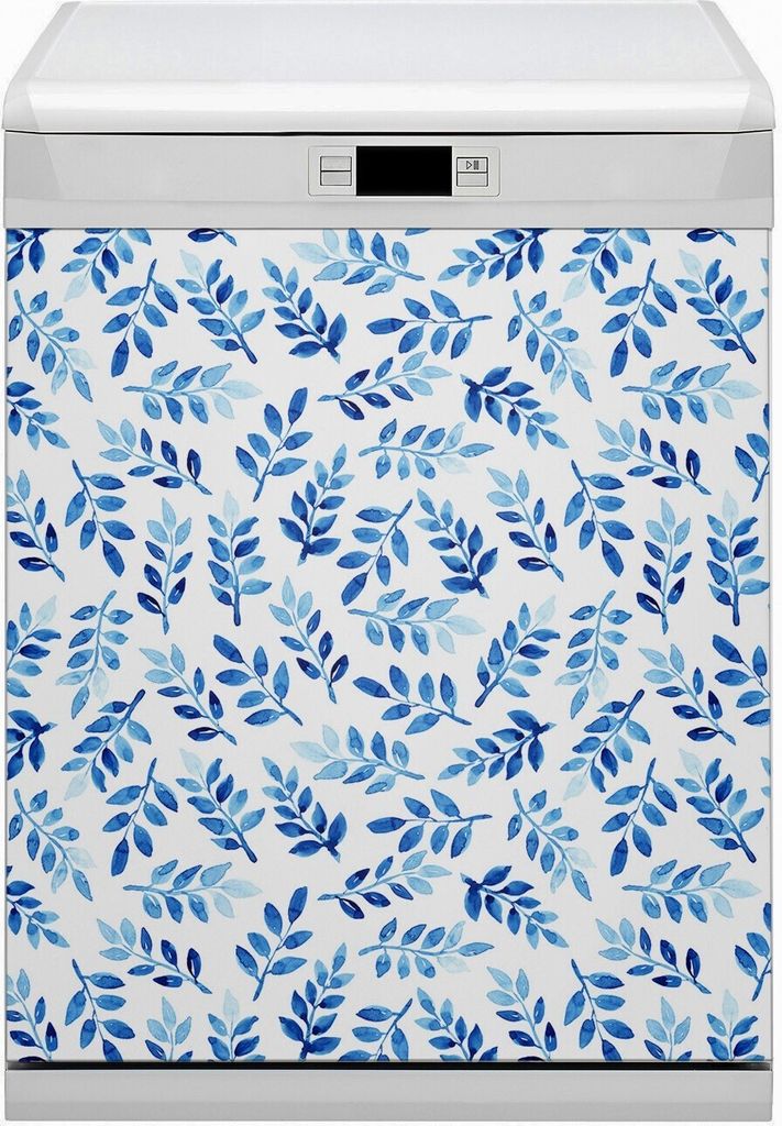 Geschirrspüle Magnet für Spülmaschine Magnetmatte Küche Magnete Dekorative 60x80 cm - Blaues Aquarell