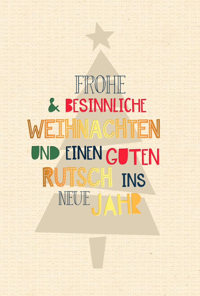 Weihnachten Grußkarte - Glückwunschkarte mit Umschlag Green Line