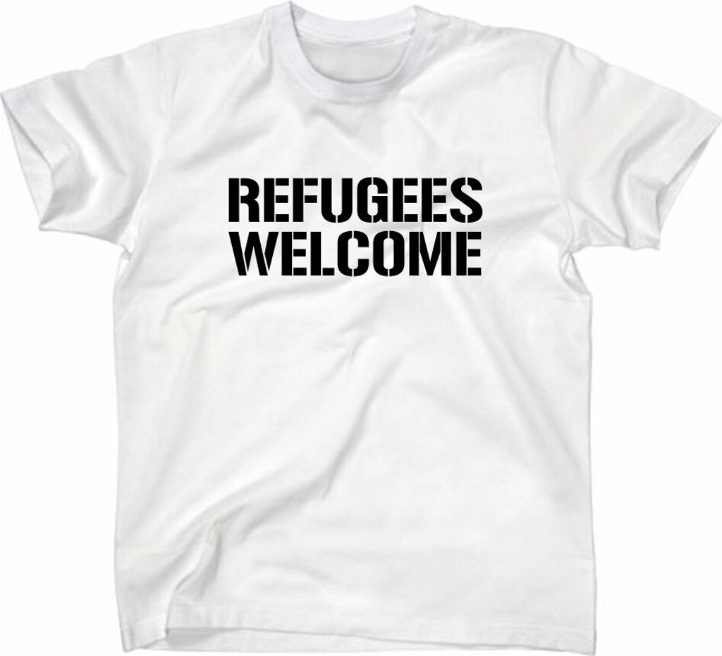 Styletex23 T-Shirt #2 Refugees Welcome Asyl, weiss, L