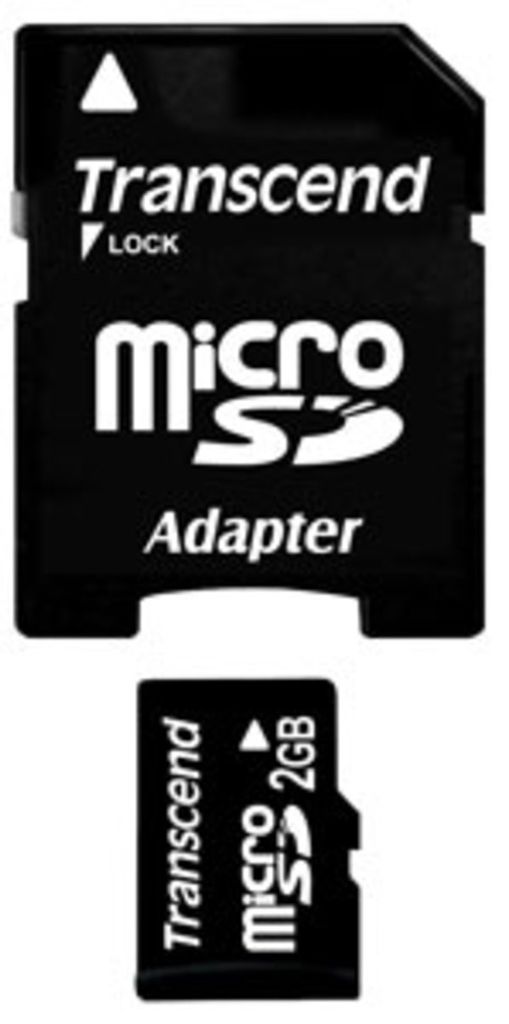 Transcend 2GB microSD + SD-Adapter.